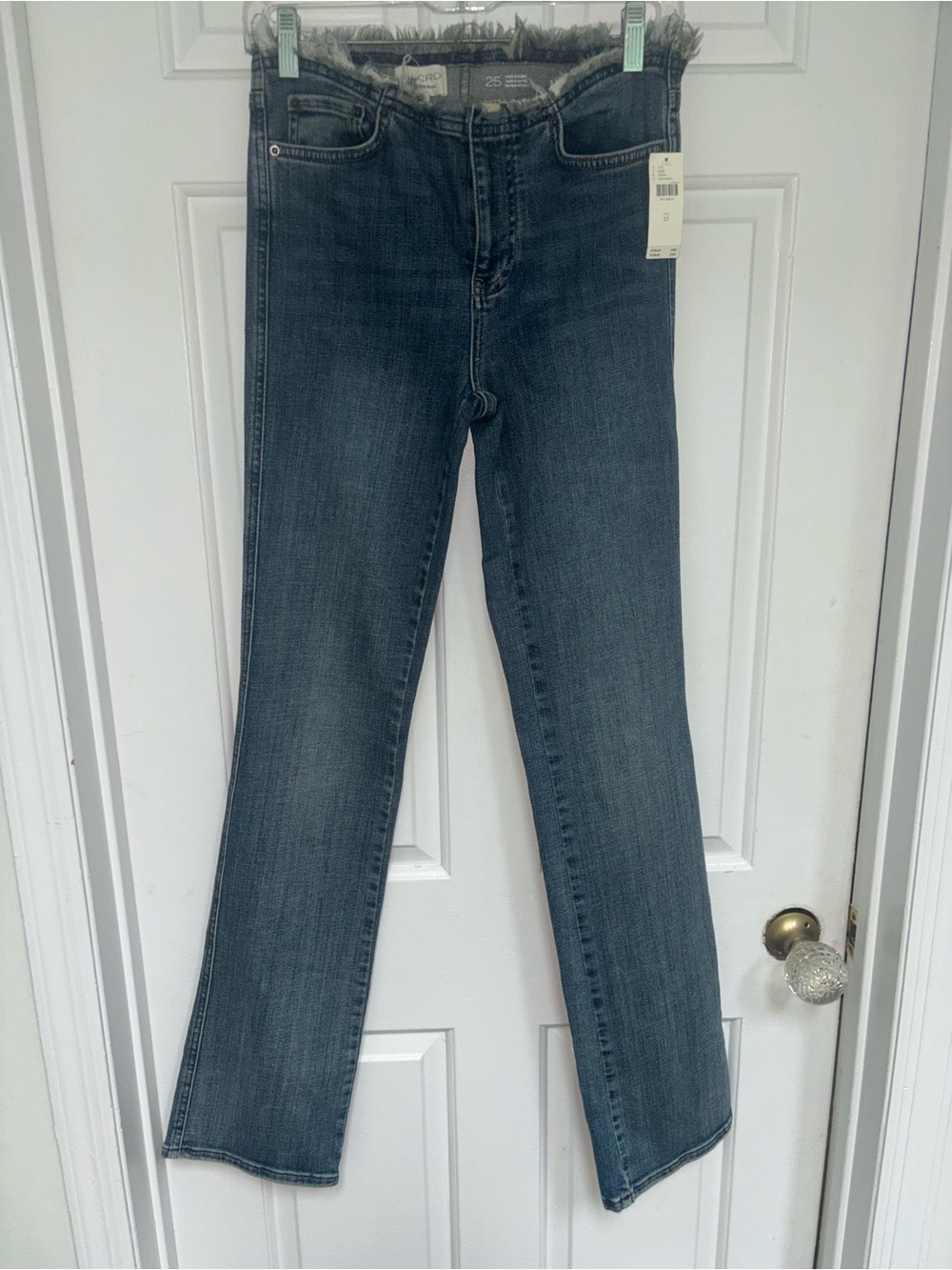 NWT retail $138 size 25 #Anthropologie Women's Blue Denim Jeans.  raw waistband